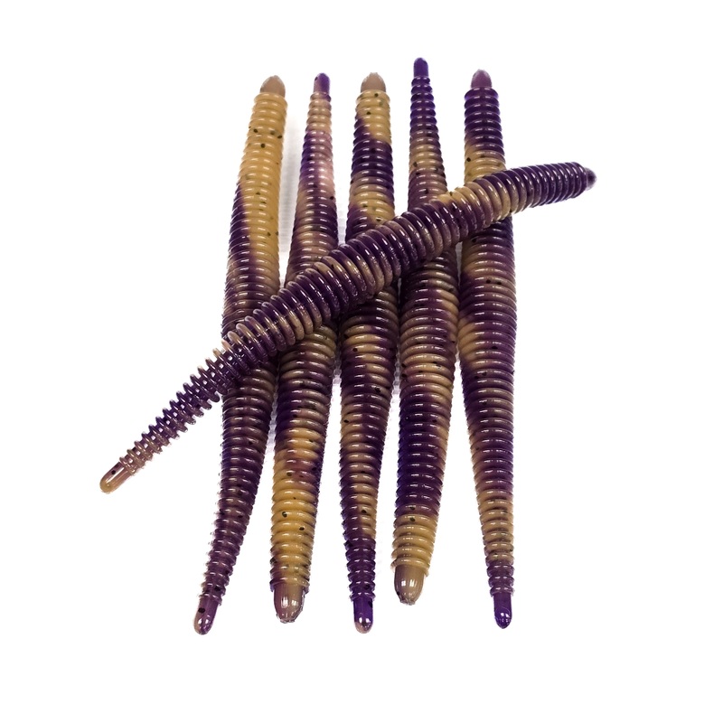 PB & J Swirl 6 Ribbed Worm (6pk)