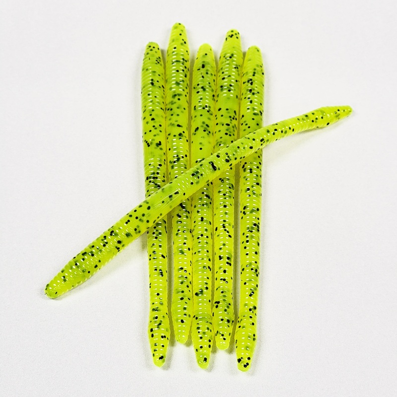 Chartreuse Pepper 6.25 Diamond Tail Worm (6pk)