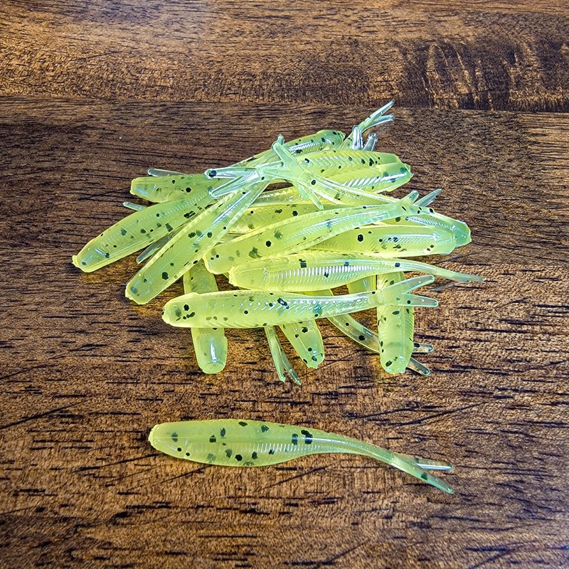 Chartreuse Pepper Tracer Minnow 2 Fork Tail (20pk)