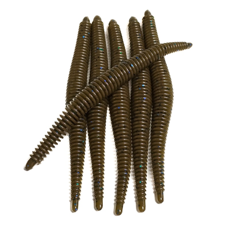 Shadow Pumpkin Blue 6 Ribbed Worm (6pk)