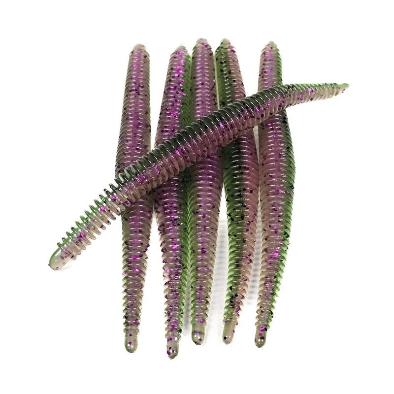 Watermelon Sour 6 Ribbed Worm (6pk)