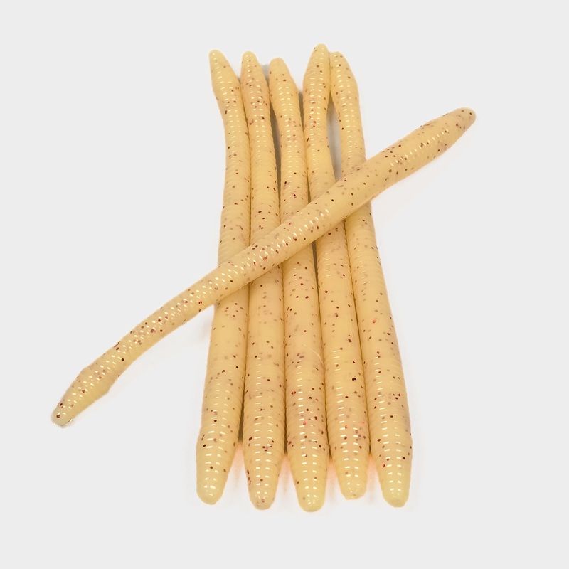 Bone Blood 6.25 Diamond Tail Worm (6pk)