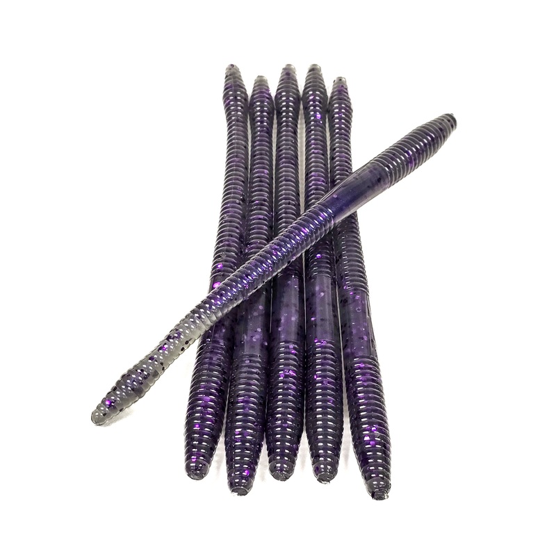 Purple Smoke 6.25 Diamond Tail Worm (6pk)