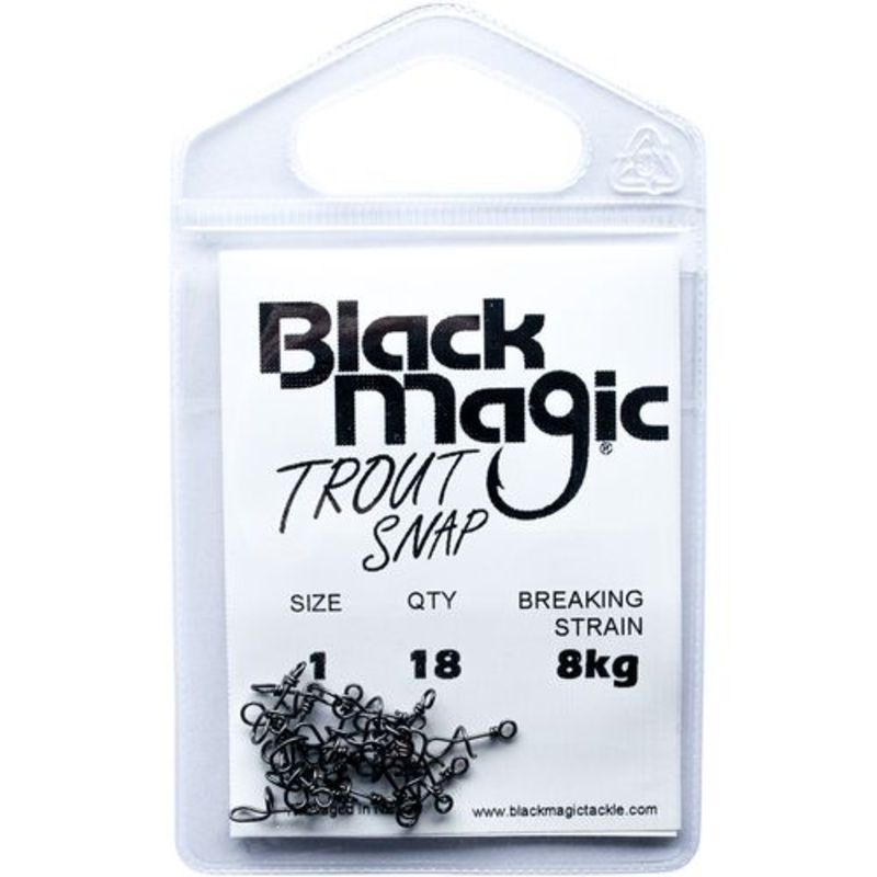 Black Magic Spiral Trout Snap||1 (8KG BS) – 10PK||2 (15KG BS) – 10PK