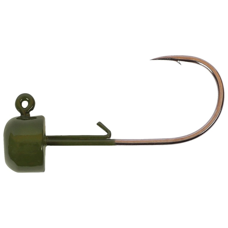 Owner Block Head Jig Heads|1/32oz 1 Hook Green Pumpkin 4 pcs|1/16oz 1/0 Hook Green Pumpkin 3 pcs|1/8oz 1/0 Hook Green Pumpkin 3 pcs|3/16oz 1/0 Hook Green Pumpkin 3pcs.