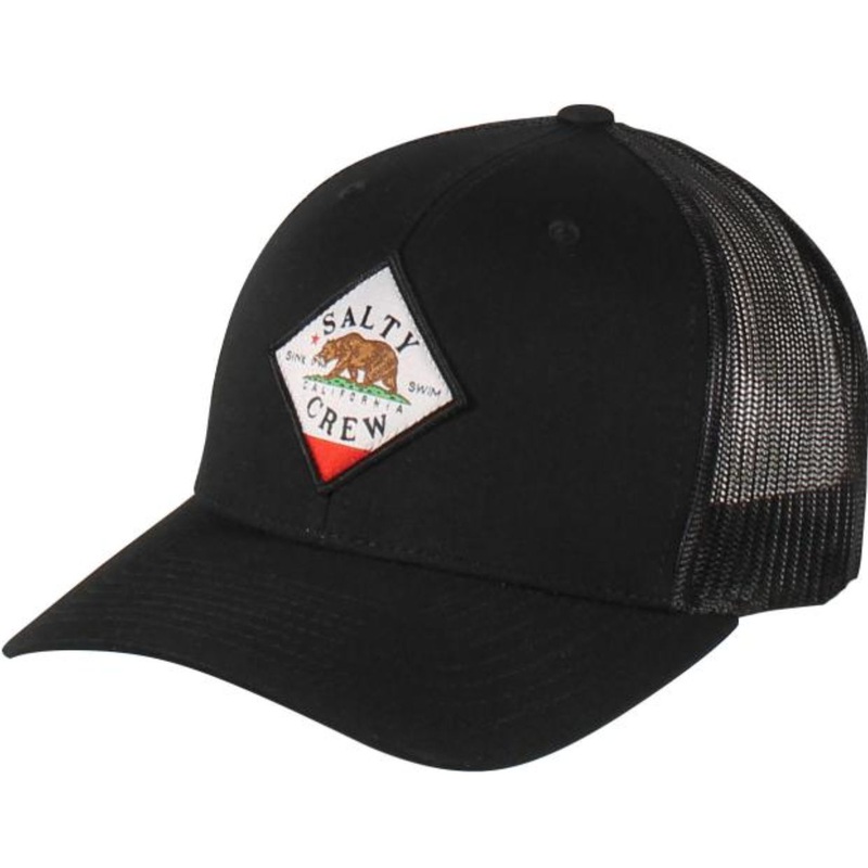 Salty Crew Tippet Cali Retro Trucker Hat – Black