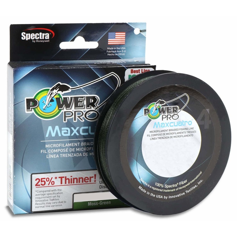 Power Pro MaxCuatro|Moss Green 20lb 150yd|Moss Green 30lb 150yd|Moss Green 40lb 150yd|Moss Green 50lb 150yd|Moss Green 65lb 150yd|Moss Green 80lb 150yd|Moss Green 100lb 150yd