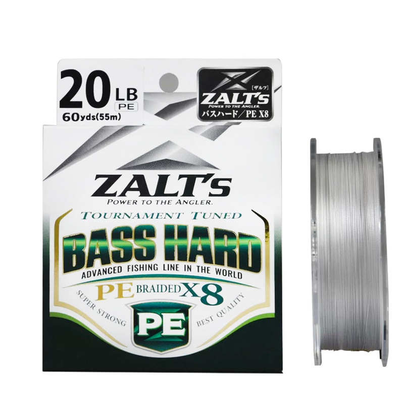 Zalt’s Bass Hard PE X8|6lbs 55yds|8lb 60yds|10lb 60yds|15lb 60yds|20lb 60yds|25lb 75yds|30lb 75yds|40lb 70yds|50lb 70yds|60lb 70yds