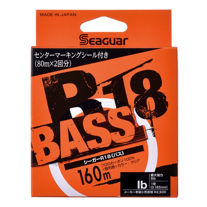 Seaguar R18 Bass 160M|5lb 160M|6lb 160M|8lb 160M|10lb 160M|12lb 160M|14lb 160M|16lb 160M|20lb 160M