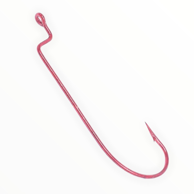 Daiichi Offset Worm Hook|1/0|3/0|5/0|Red