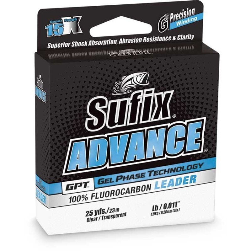 Sufix Advance 30 lb. Fluorocarbon Leader Line – 25 Yard Spool