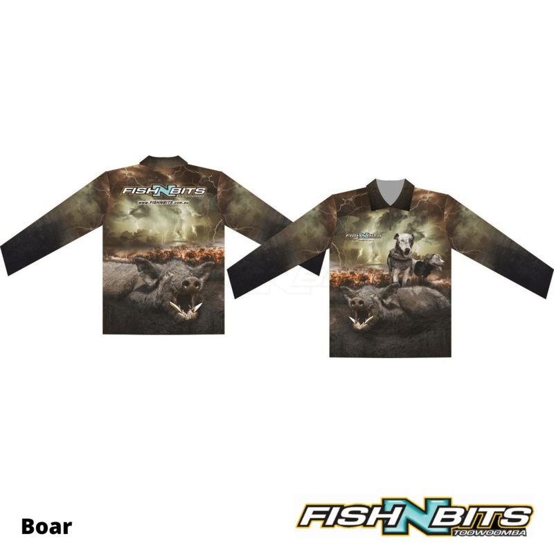 Fish N Bits – Boar Shirt|K 8|K10|S|M|L|XL|2XL|3XL|4 XL|K 12|K6