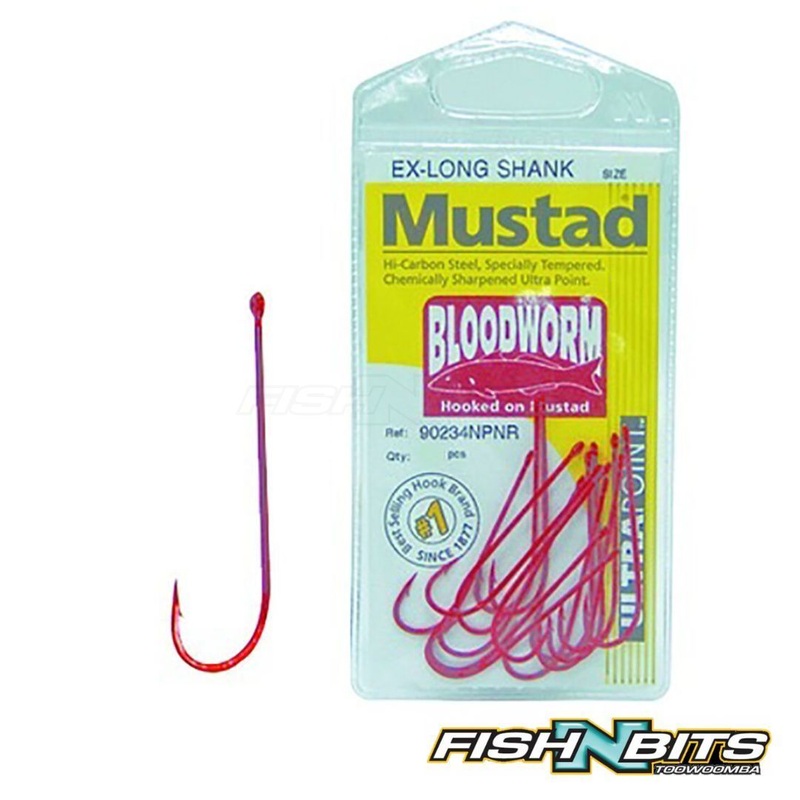Mustad – Bloodworm Hooks Ex – Long Shank