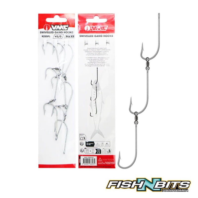 VMC – Gang Hook with Swivel|3/0|4/0|5/0