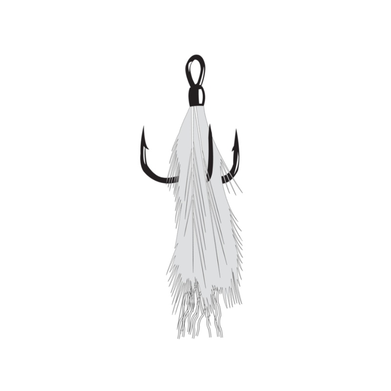 Gamakatsu Feather Treble Hook|White Red|White White|6|4|2|2PC/PK