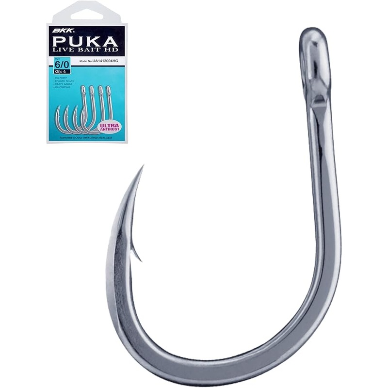 BKK – Puka Live Bait HD Hook|4/0 – 5 Pack|5/0 – 4 Pack|6/0 – 4 Pack|7/0 – 3 Pack|8/0 – 3 Pack