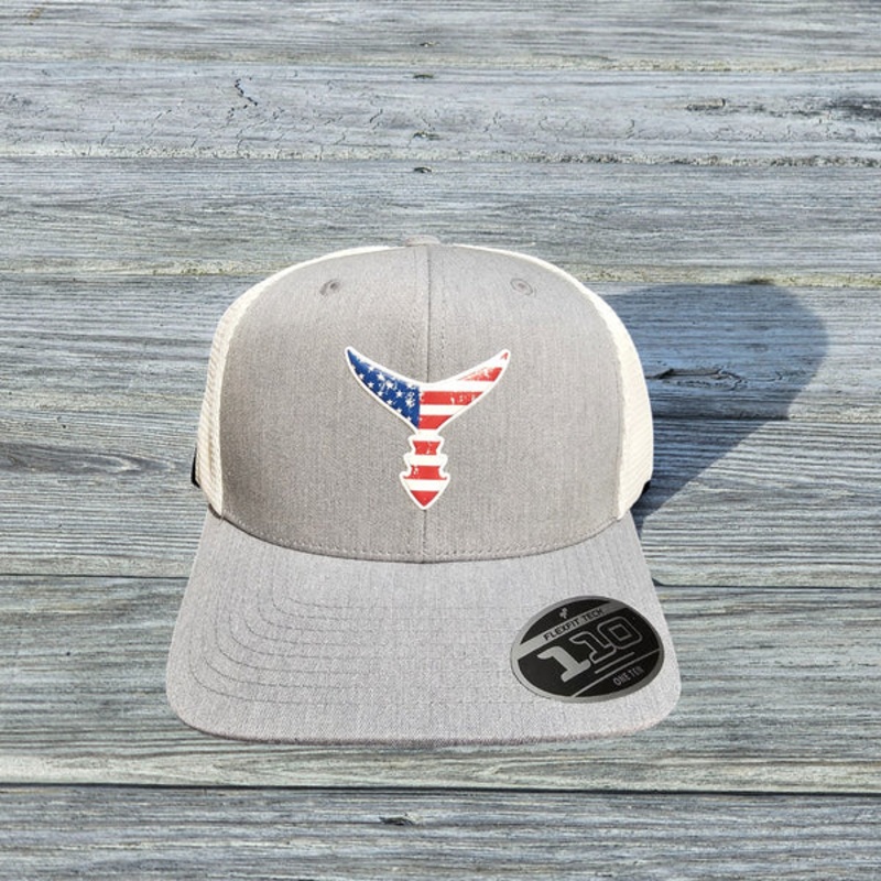 Chasing Tail – Liquid Embroidered Snap Back Hat – Heather Gray / White