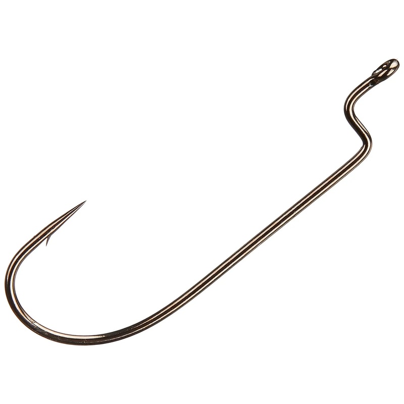 Gamakatsu Worm, Offset Shank, Round Bend Hook NS Black 6 Pk