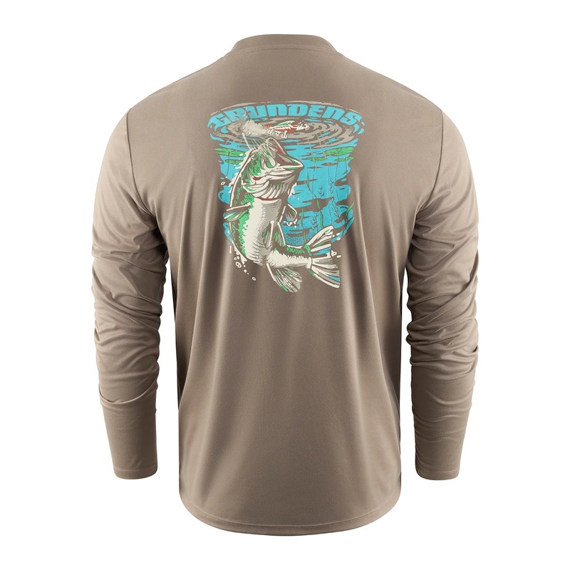 Grundens Bass Popper Long Sleeve Tech Tee Otter
