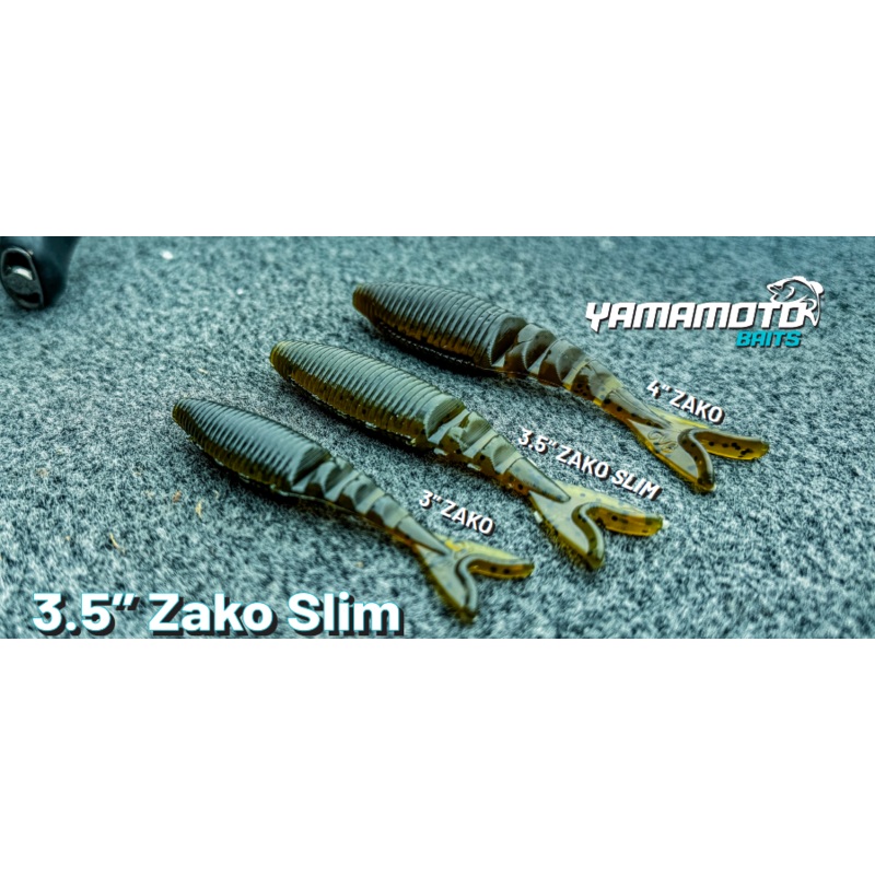 Yamamoto 3.5 Zako Slim (6 Pk)|021/297 Lam|Black Blue Flake|Cream White|Electric Shad|Fire Craw|Green Pumpkin Black Flake|Green Pumpkin Black White|Green Pumpkin Shimmer|Sight Flash|Smallmouth Magic|Tennessee Shad|Watermelon Copper Orange Red