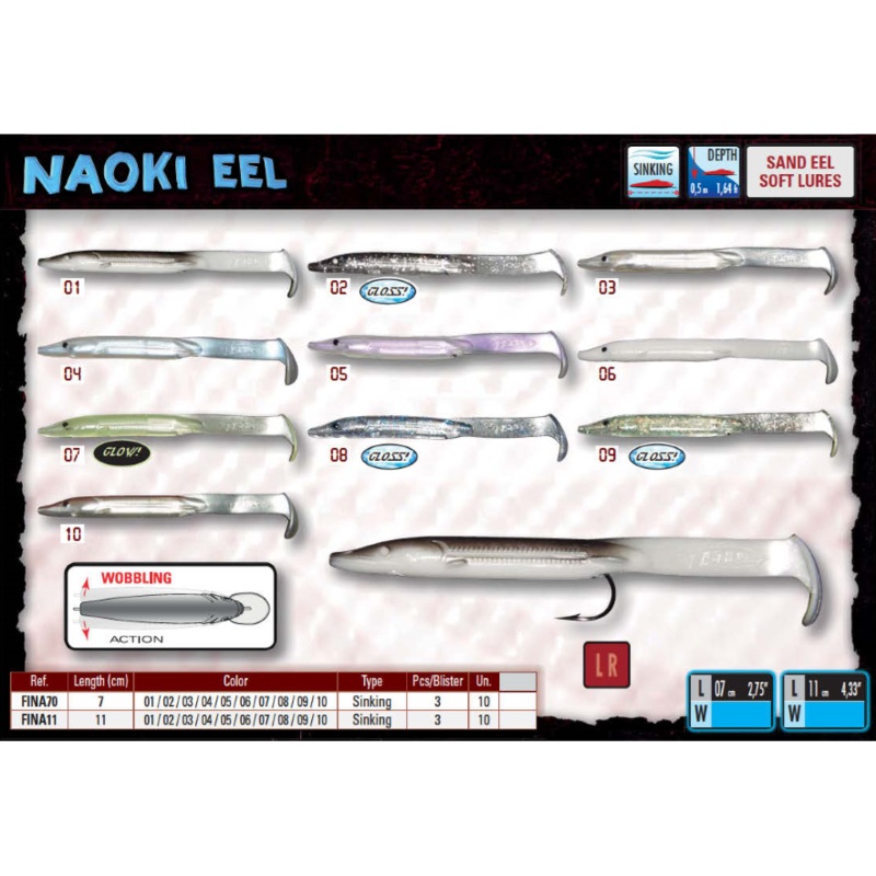 Fishus Naoki Eel|Gloss Black (02)|Gloss Blue (08)