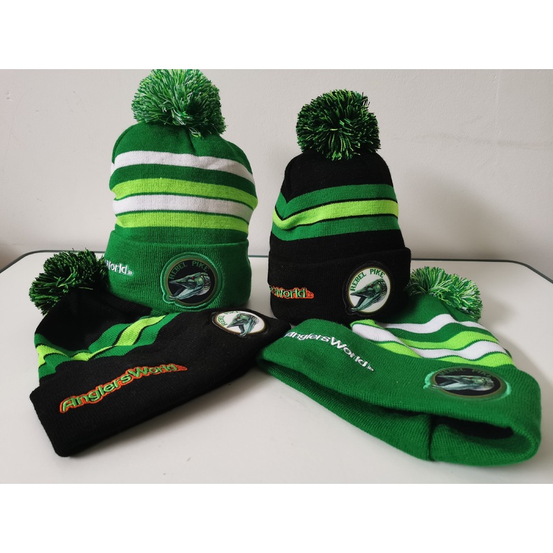 Rebel Pike Bobble Beanie Hat|GREEN|BLACK