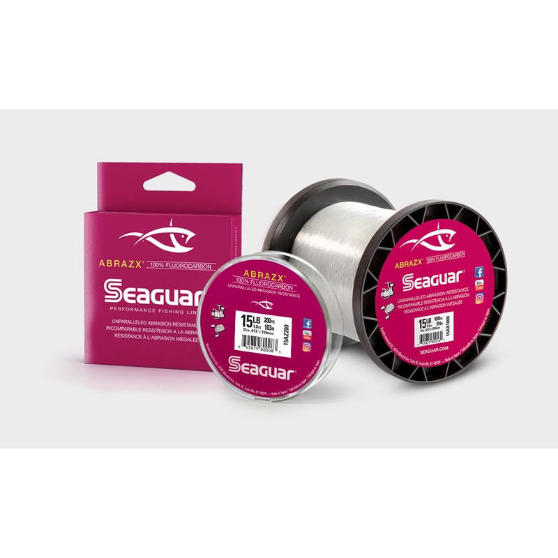 Seaguar AbrazX Fluorocarbon|6 lb. | 200yd|8 lb. | 200yd|10 lb. | 200yd|12 lb. | 200yd|15 lb. | 200yd|17 lb. | 200yd|20 lb. | 200yd|25 lb. | 200yd|15 lb. | 1000yd|20 lb. | 1000yd|17 lb. | 1000yd|12lb. | 1000yd