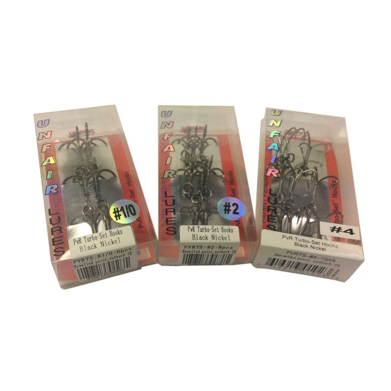 Unfair Lures PvR Turbo-Set Hooks Black Nickel with Splitring