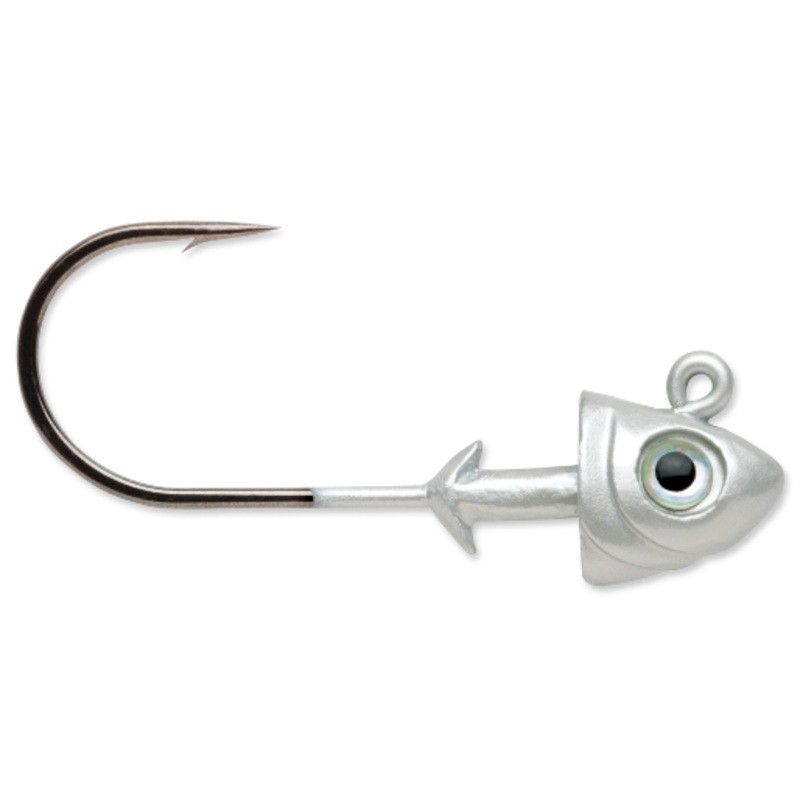 VMC Flat Shad Jig Head|1/4oz|1/8oz|3/8oz|Metallic White
