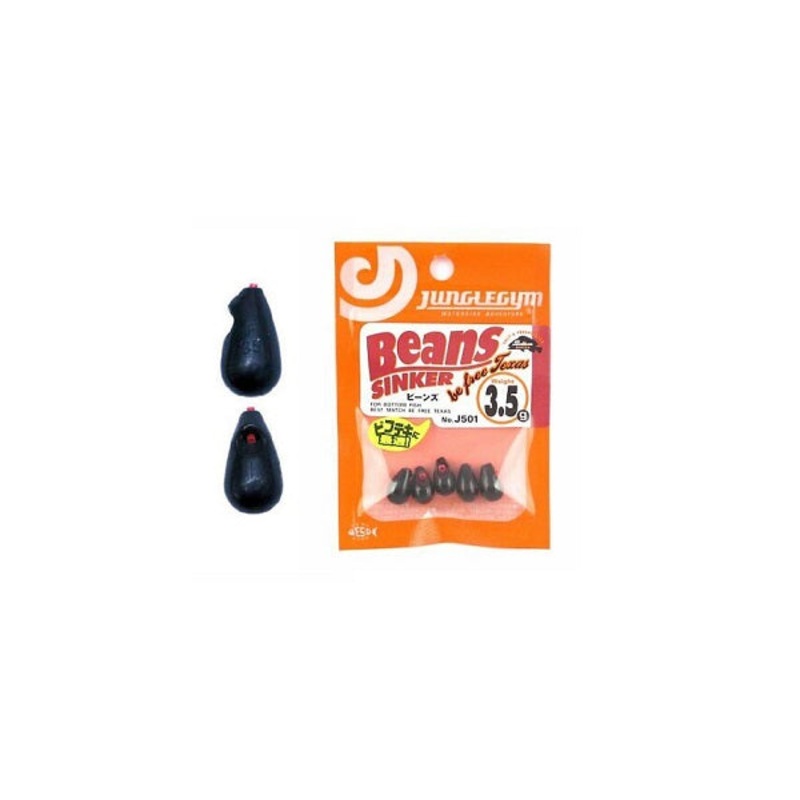 Beans Sinker|Black|3/8 oz|1/2 oz|5/8 oz|3/4 oz|1 oz|3/16 oz|1/4 oz