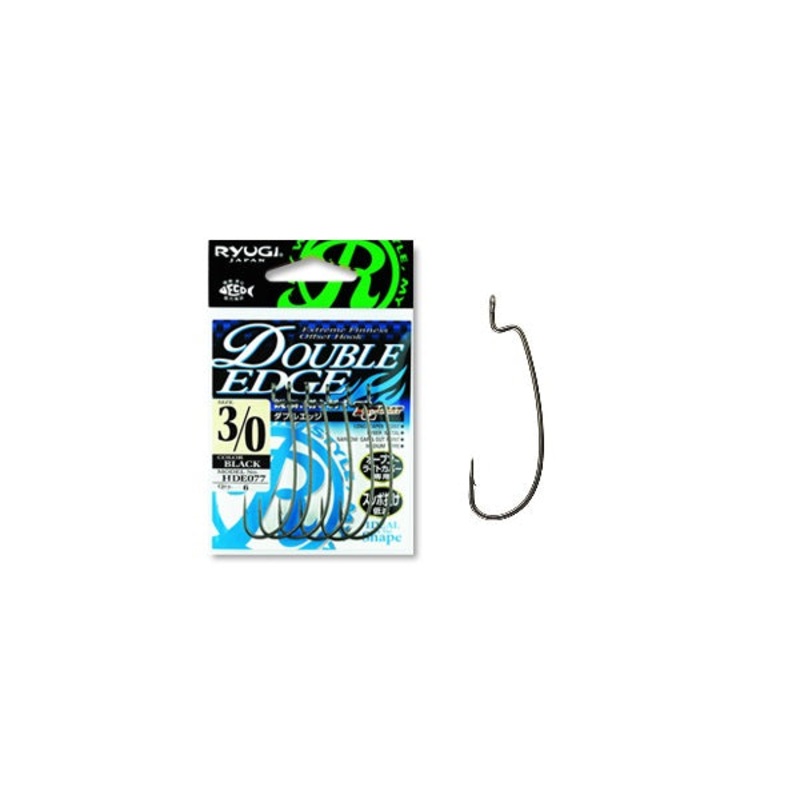Double Edge Worm Hook|Black|Size 1/0|Size 2/0|Size 3/0|Size 4/0|Size 2|Size 5/0|Size 1