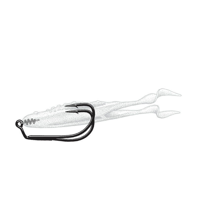 Twistlock Double Toad Hook|Chrome Black|Size 5/0
