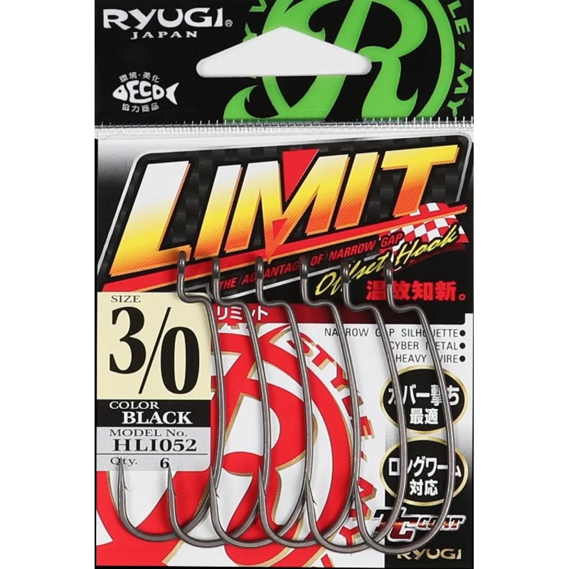 Limit Offset Hook|Size 1/0|Size 2/0|Size 3/0|Size 4/0|Size 5/0|Size 6/0|Black