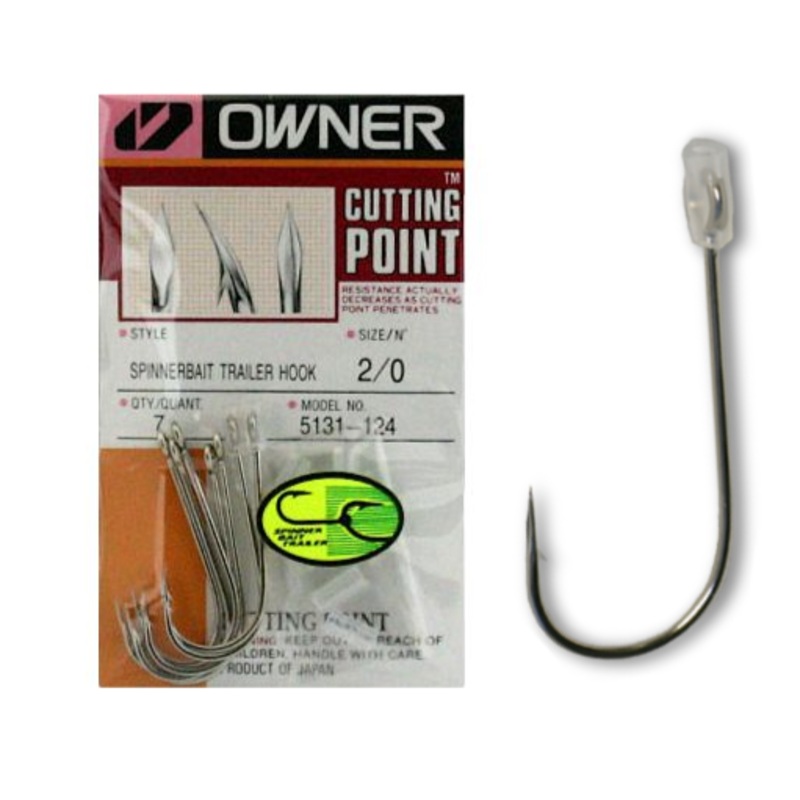 Spinnerbait Trailer Hook|Nickel|Size 2/0|Size 3/0