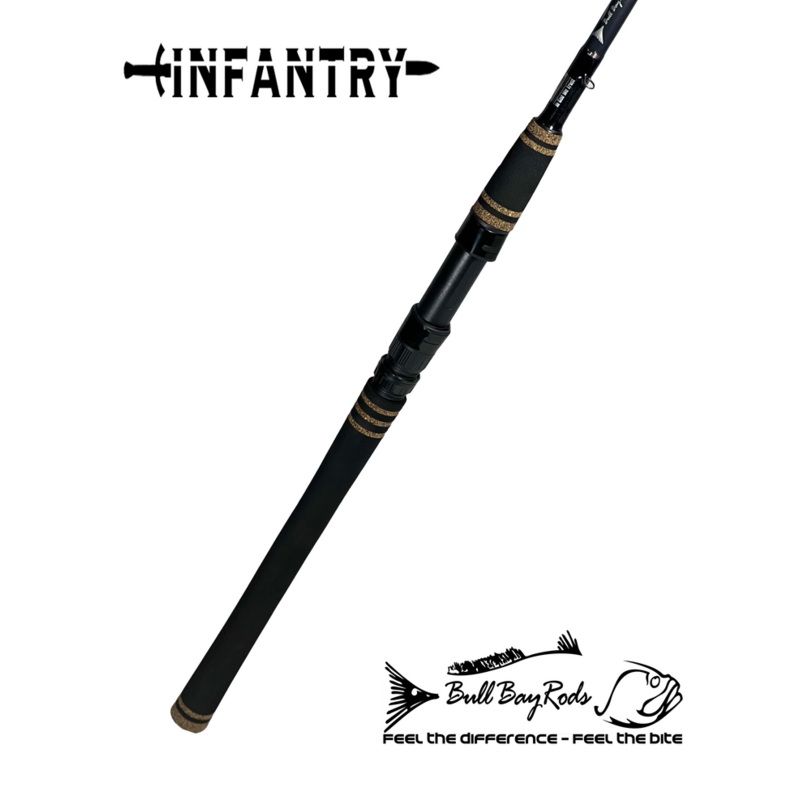 Bull Bay Infantry|7′ 6-12| M-F|7′ 8-17| MH-F|7’6″ 6-12| M-F|7’6″ 8-17| M-F|7’3″ 10-20| MH-F Baitcasting|7′ 8-17| MH-F Baitcasting|7′ 5-10| M-F|6’6″ 8-17|M-Ex F Short Grip Baitcasting