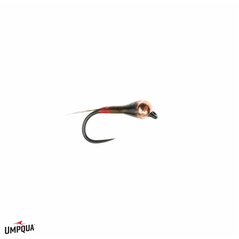 Umpqua Spanish Perdigon|18|Dark Olive / Red