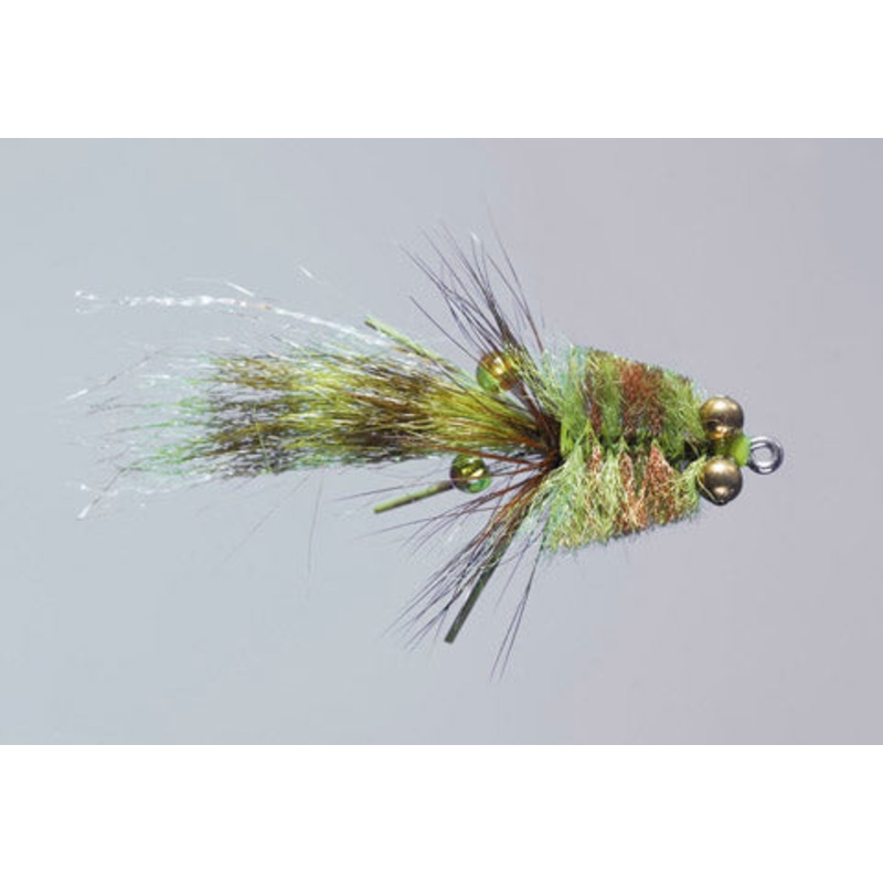 6 Pack – Rainy’s Flies Colby’s Olive Mini Corona Toad