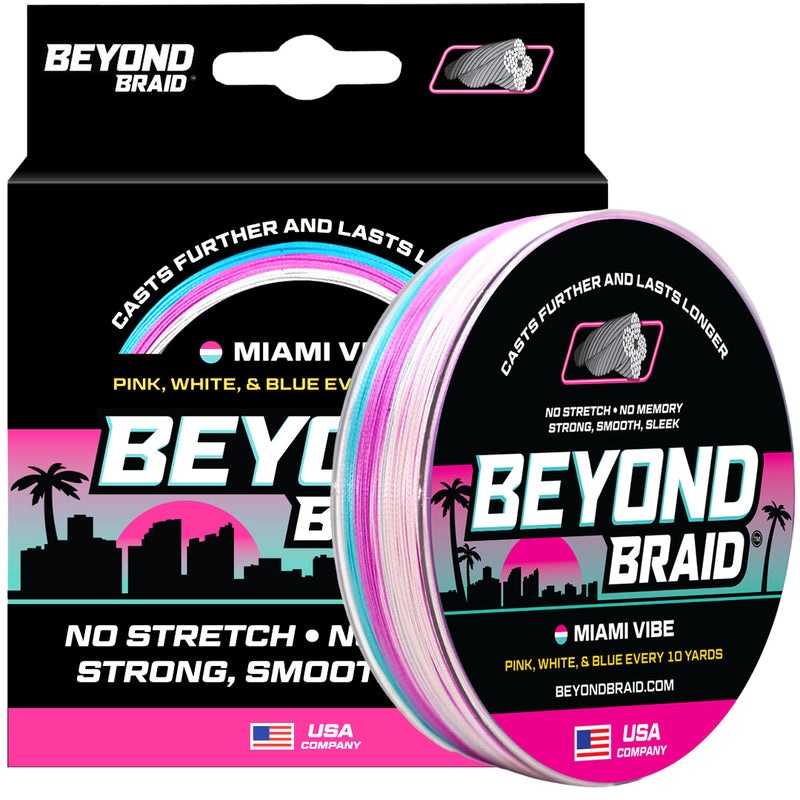 Beyond Braid 4X 500YD Spool|Miami Vibe|10lb|15lb|20lb