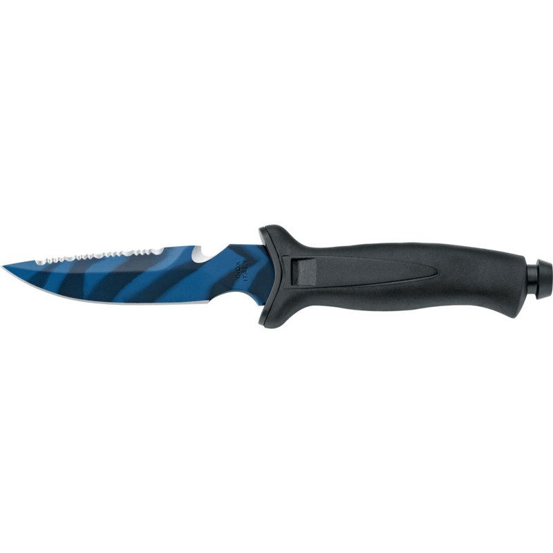 Aquatys 3 Blue Camo Knife|Coated Stainless Steel|Black Grip