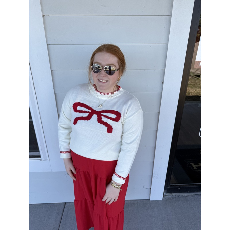 Red Bow Sweater|Small|Medium|Large