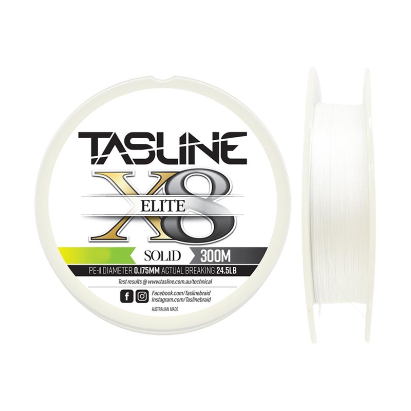 Tasline Elite White X8 Braid|16lb|20lb|30lb|40lb|50lb|60lb|80lb