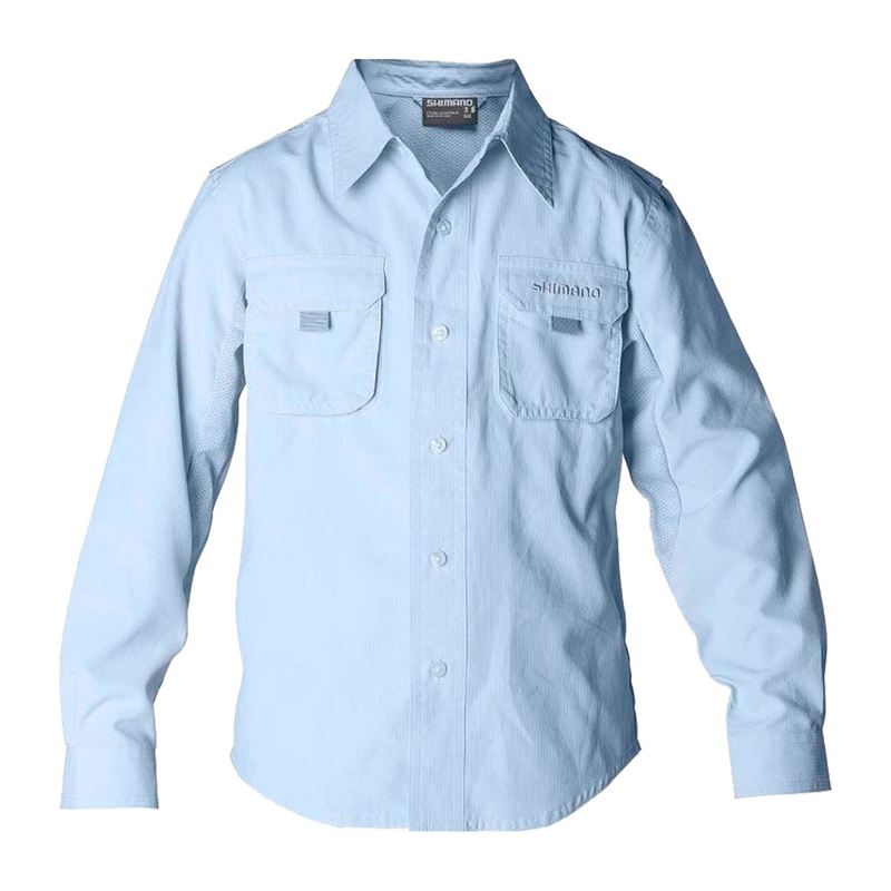 Shimano Boys Vented Fishing Shirt Blue