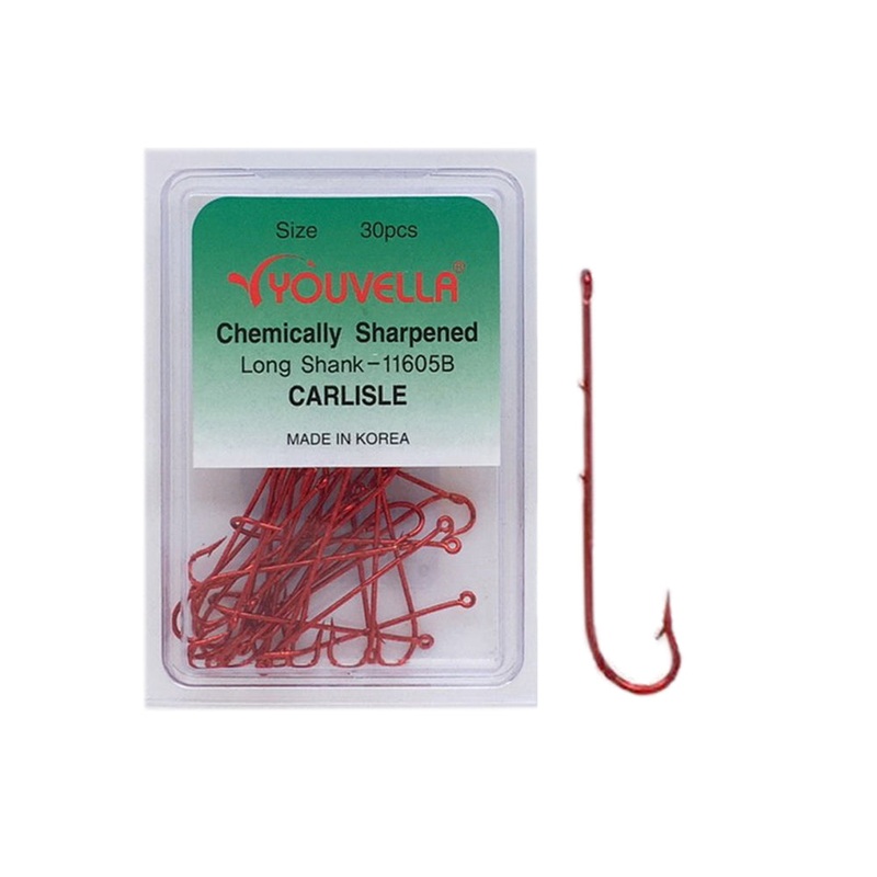 Youvella Carlisle Long Shank Baitholder Hook 30pce Value Pack