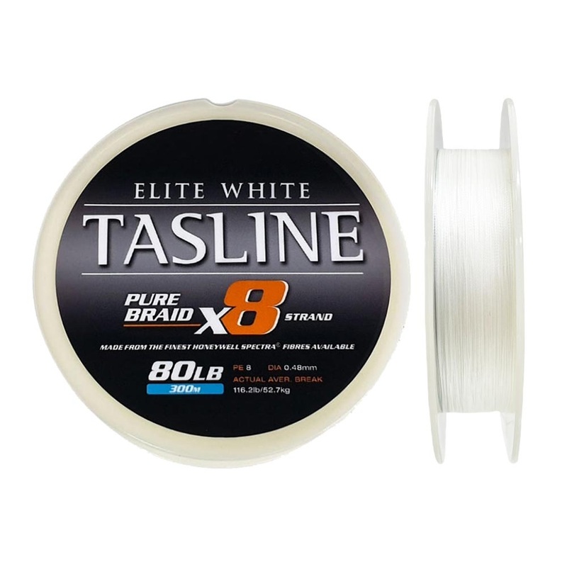 Tasline Elite White X8 Braid|300m|400m|20lb|30lb|40lb|50lb|60lb|80lb