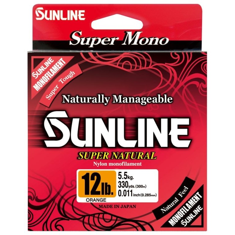Sunline Super Natural Monofilament Orange 330 Yards