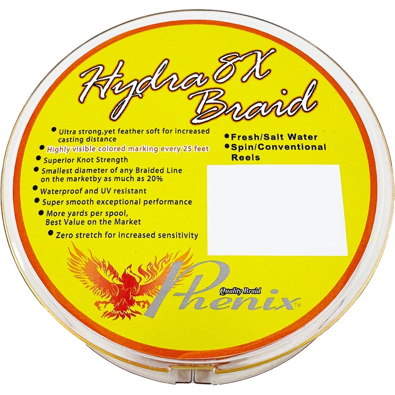 Phenix Hydra 8X Braided Line Bulk Spools – High-Vis Orange & Yellow