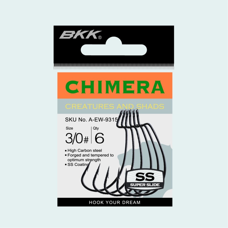 BKK HOOKS CHIMERA HOOKS|Size 1 – 8pk|Size 1/0 – 7pk|Size 2/0 – 7pk|Size 3/0 – 6pk|Size 4/0 – 6pk|Size 5/0 – 6pk|Size 6/0 – 5pk